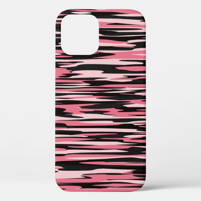 Coques Case-Mate iPhone camo étiré rose et noir (Verso)