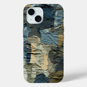 Coque Pour iPhone 15 Camo Motif de chargement à ruban bleu