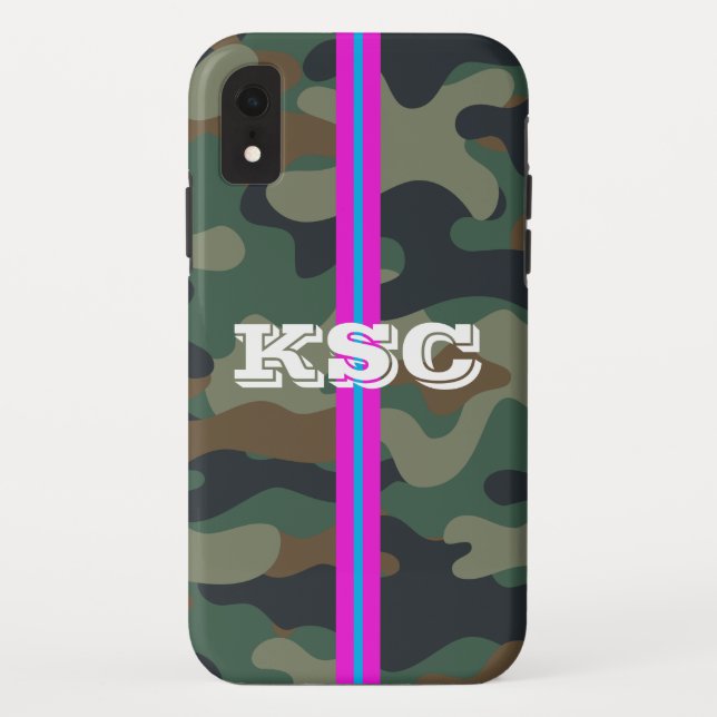 Coques Case-Mate iPhone Camo Motif Téléphone avec le rose (Dos)