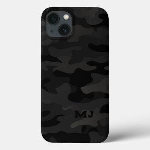 Case-Mate iPhone Case Camo noir furtif avec initiales