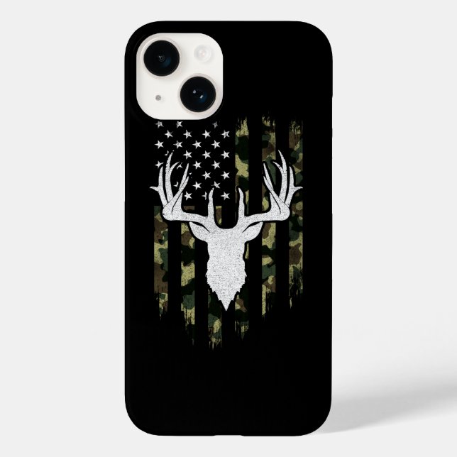 Coques Case-Mate iPhone Camo Us Drapeau Cerf Elk Buck Camoflage Chasse (Verso)