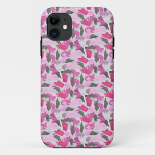 Coques Pour iPhone Camouflage animal Silhouette rose