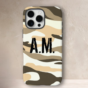 Coques iPhone 16 Pro Max Camouflage Armée Monogramme Broen Jaune
