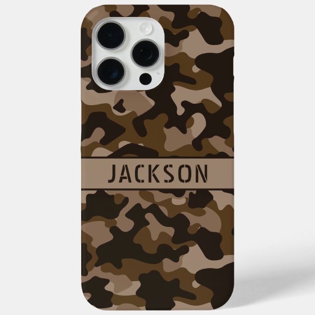 Coques Case-Mate iPhone Camouflage Brun Personnalisé (Verso)