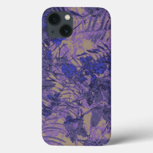 iPhone 13 Coque Camouflage contre la fleur bleue
