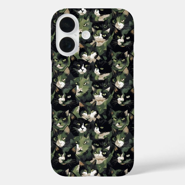 Coques Case-Mate iPhone Camouflage de chats verts (Verso)