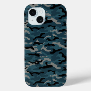 Coque Pour iPhone 15 Camouflage en noir de nuit