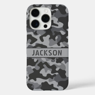 Coques iPhone 16 Pro Camouflage gris personnalisé