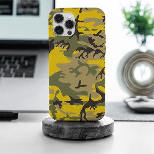 Coque iPhone 15 Pro Max Camouflage jaune et vert, Militaire, Armée