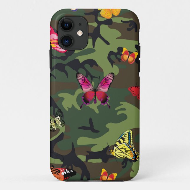 Coques Case-Mate iPhone camouflage papillon (Dos)