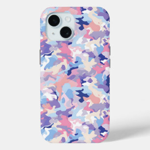 Coque Pour iPhone 15 Camouflage Purple Pastel