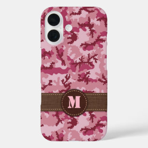 Coques iPhone 16 Camouflage rose