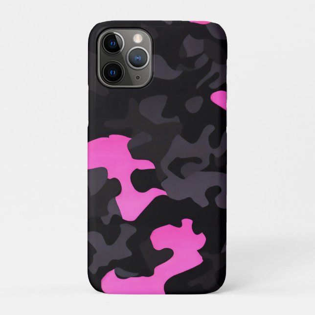 Coques Case-Mate iPhone Camouflage rose et noir (Dos)