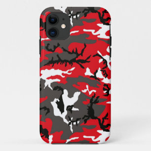 Coque iPhone 11 Camouflage rouge de région boisée