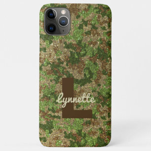 Case-Mate iPhone Case Camouflage vert coupé en extérieur Nom du monogram