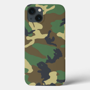 Etui iPhone 13 Camouflage vert de région boisée