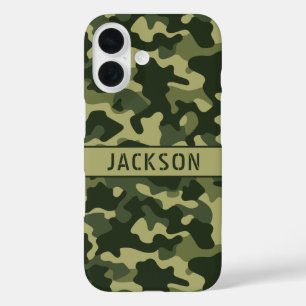 Coques iPhone 16 Camouflage Vert Personnalisé