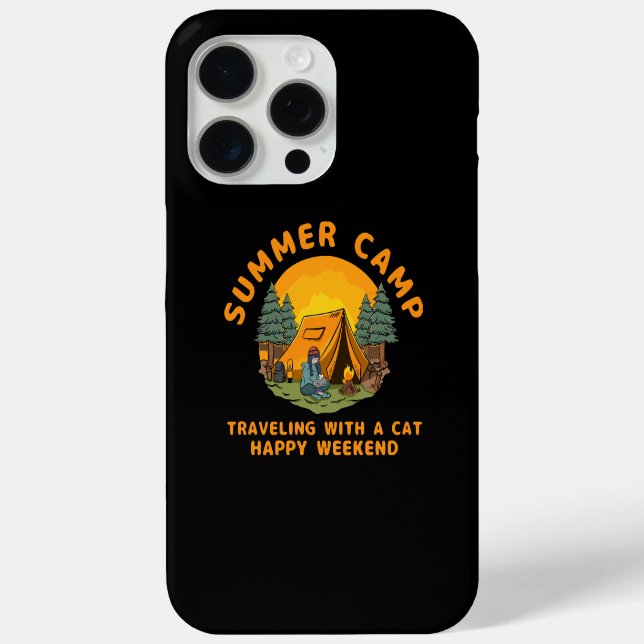 Coques Case-Mate iPhone Camp d'été en voyage avec un chat (Verso)