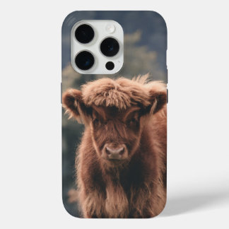 Coque iPhone 15 Pro Campagne d'herbe d'automne de la vache de haute-te