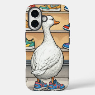 Coques iPhone 16 Canard blanc faisant du lèche-vitrines pour des ba