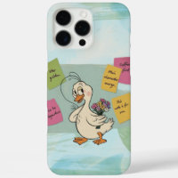 Canard confiant avec des notes collantes motivatio