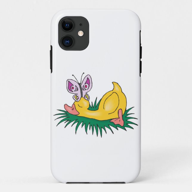 Coques Case-Mate iPhone canard mignon endormi et papillon (Dos)