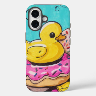 Coques iPhone 16 Canards en caoutchouc et beignes I Téléphone