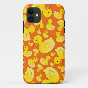 Coques Pour iPhone Canards en caoutchouc orange mignons