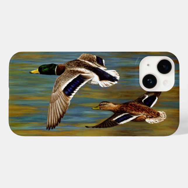 Coques Case-Mate iPhone Canards-Majards Survolant L'Étang (Verso (horizontal))
