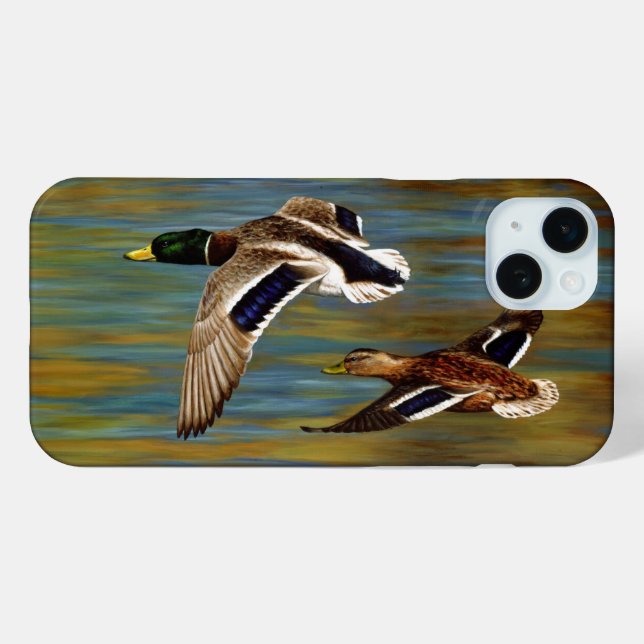 Coques Case-Mate iPhone Canards-Majards Survolant L'Étang (Verso (horizontal))