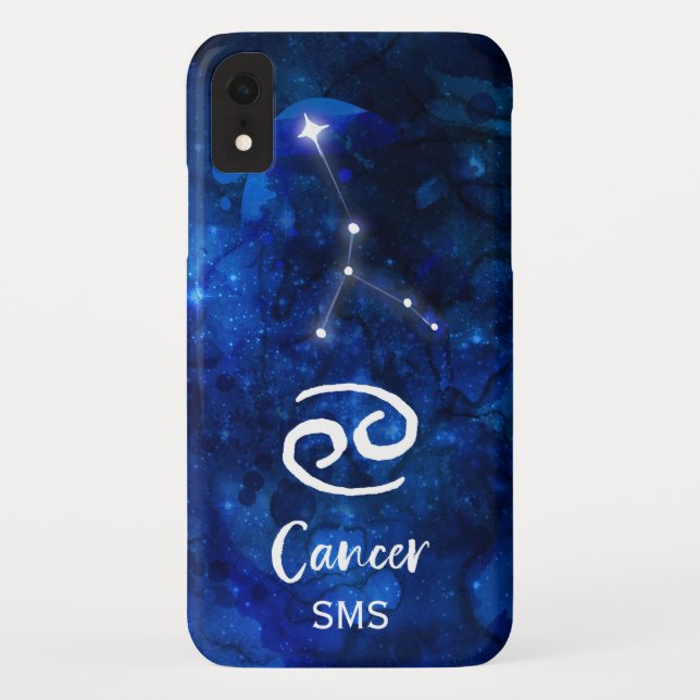 Coques Case-Mate iPhone Cancer Constellation Zodiaque Galaxie bleue Monogr (Dos)