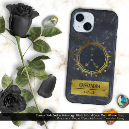 Coques iPhone 16 Cancer Dark Zodiac Astrologie : Noir & Or