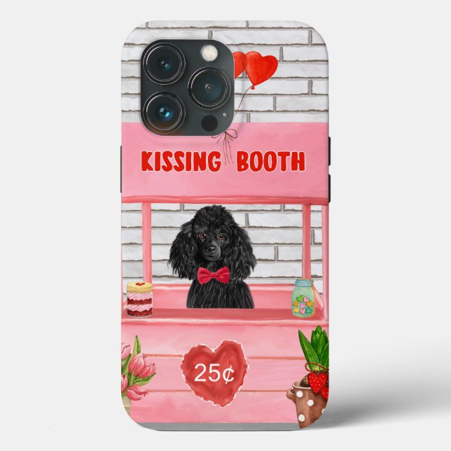 Coques Case-Mate iPhone caniche Chien Valentine's Day Kissing Booth (Verso)