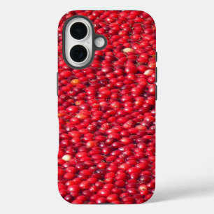 Coques iPhone 16 Canneberges Férié Rouge