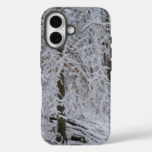 Coques iPhone 16 Canopée de bouleau enneigée