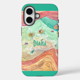 Coques iPhone 16 Canyon grand peinture aquarelle eaux vives