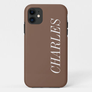 Case-Mate iPhone Case Cappuccino Brown couleur solide   Nom minimal