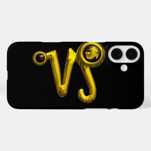 Coques iPhone 16 Plus CAPRICORN OR SIGNE ZODIAC, Onyx noir