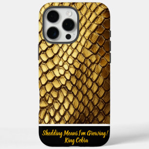 Coques iPhone 16 Pro Max Captivant des peaux de serpent doré brillant dans 