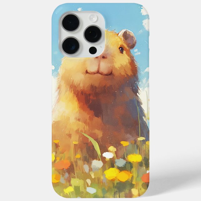 Coques Case-Mate iPhone Capybara dans la Prairie (Verso)