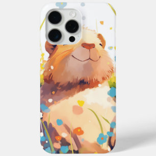 Coque iPhone 15 Pro Max Capybara Sieste Herbeuse