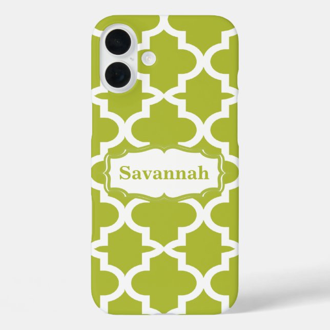 Coques Case-Mate iPhone Caraibes Lime Green Marocain Personnalisé iPhone (Verso)