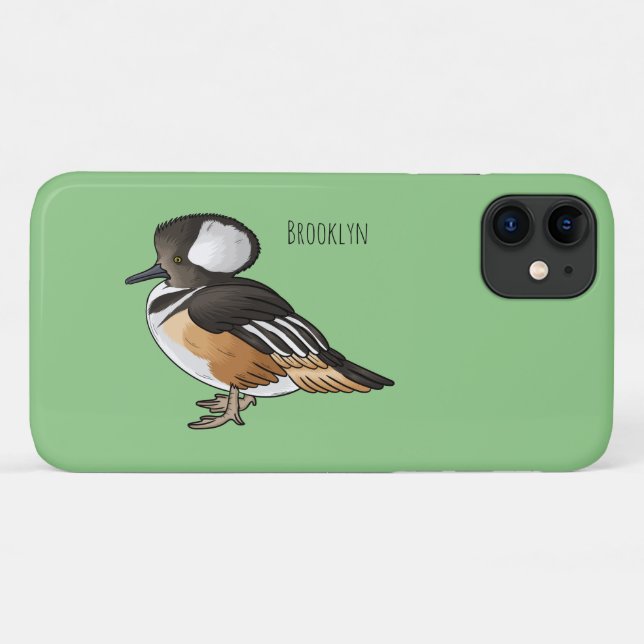 Coques Case-Mate iPhone Caricature à capuchon d'oiseau marchand (Dos (Horizontal))