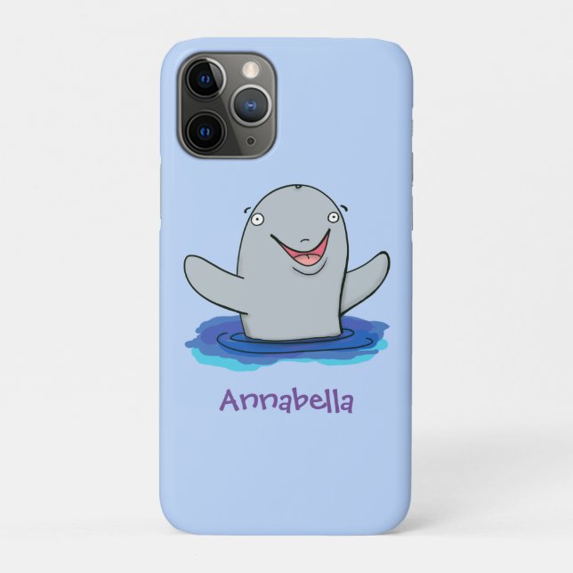 Coques Case-Mate iPhone Caricature adorable de marsouin (Dos)
