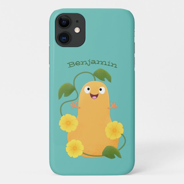 Coques Case-Mate iPhone Caricature citrouille gourde en beuret joyeux (Dos)