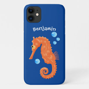 Case-Mate iPhone Case Caricature de bulles d'hippocampe orange