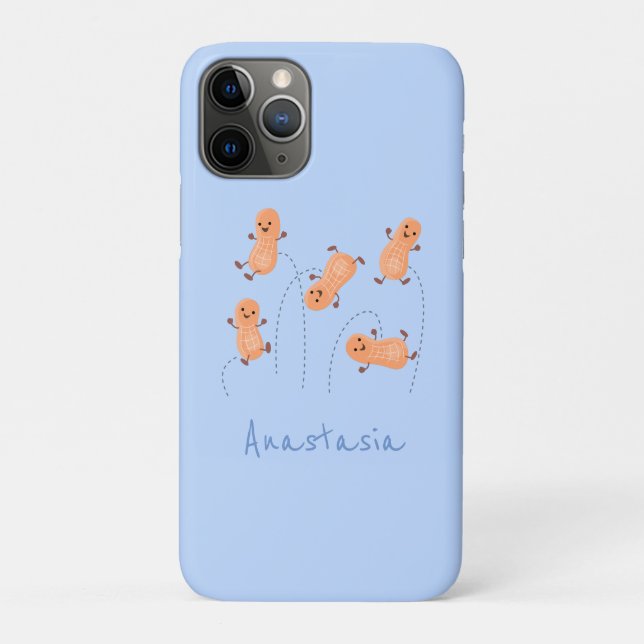 Coques Case-Mate iPhone Caricature de cacahuètes joyeux sautillant (Dos)