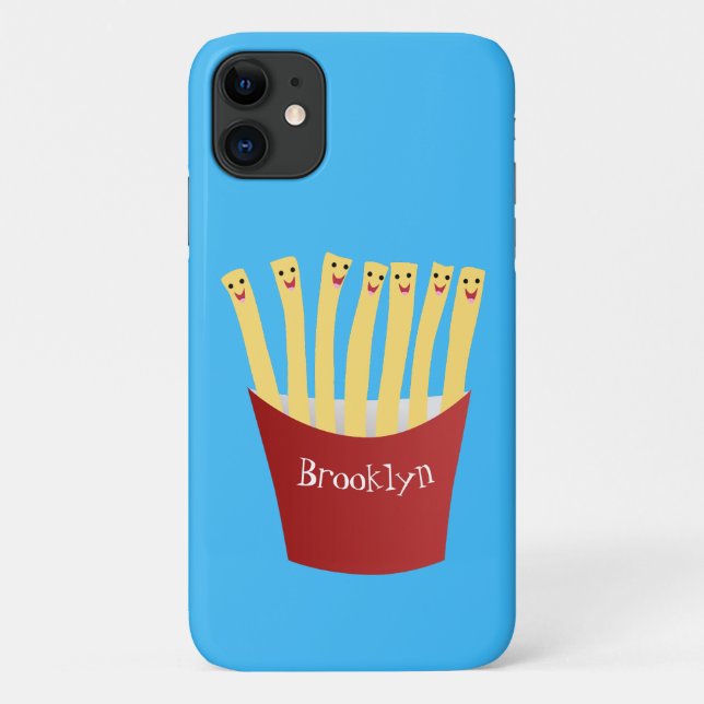 Coques Case-Mate iPhone Caricature de frites Cute kawaii fast food (Dos)