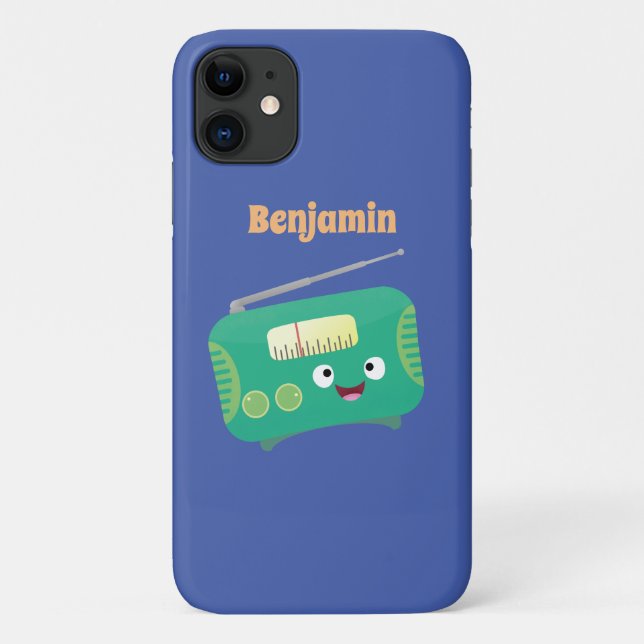 Coques Case-Mate iPhone Caricature de radio rétro amusante (Dos)