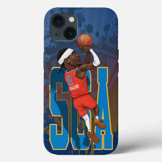 Coques Case-Mate iPhone Caricature de Shai Gilgeous-Alexander (Verso)